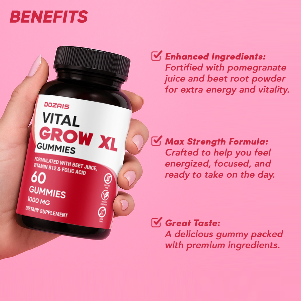 Vital Grow XL Performance Gummies 1000MG